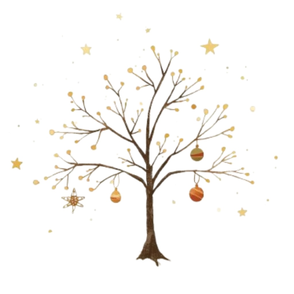 水彩タッチで描かれた、クリスマスの可愛いクリップアート素材セットです。:PNG(背景透過)