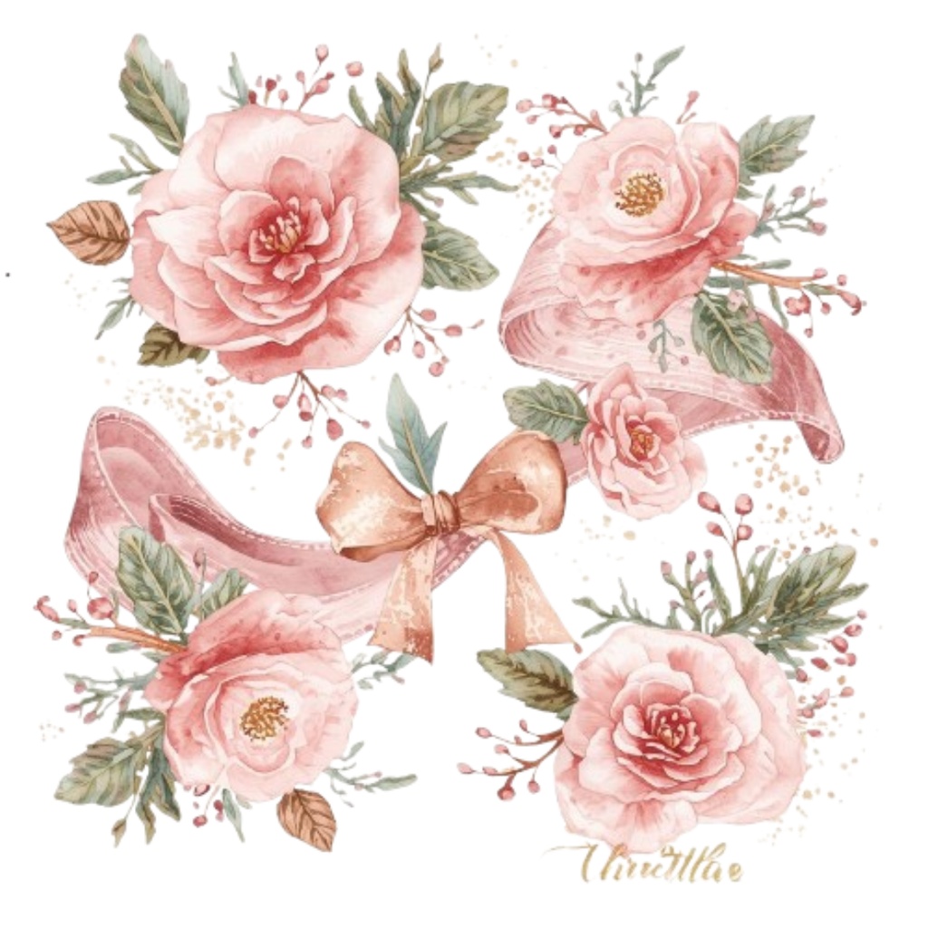 ✨輝くクリスマス・ボタニカル水彩クリップアート集 - 淡彩&華麗スタイル 13点(PNG透過) ✨