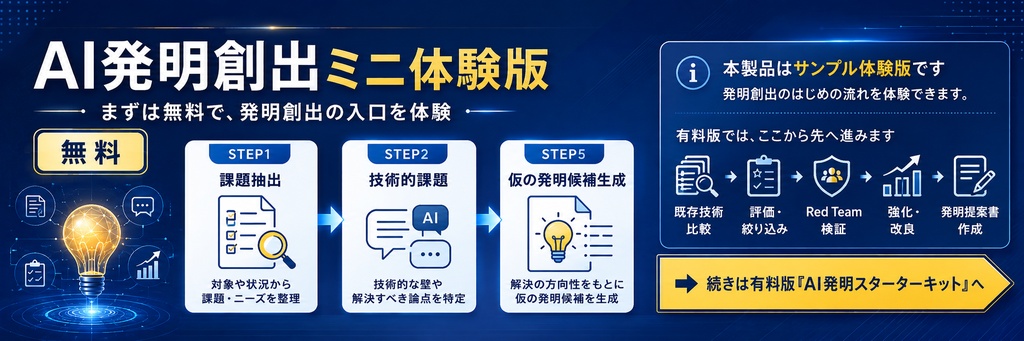 AI発明創出スターターキット無料体験版