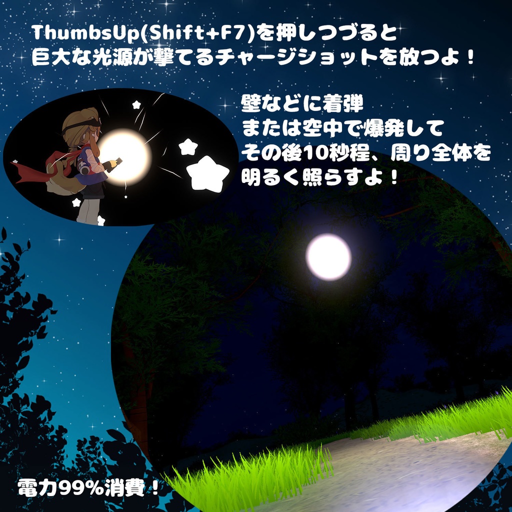 はいぱーにんぽー雷遁の術【MA対応・VRChatアバターライトギミック】