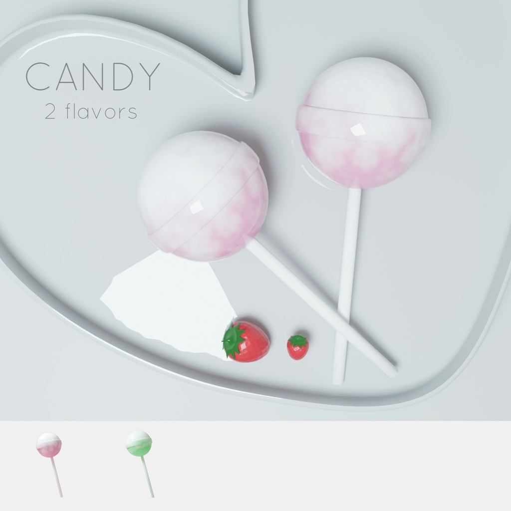 【3Dモデル】キャンディ いちごみるく&メロンソーダ⌇Candy strawberrymilk&melonsoda