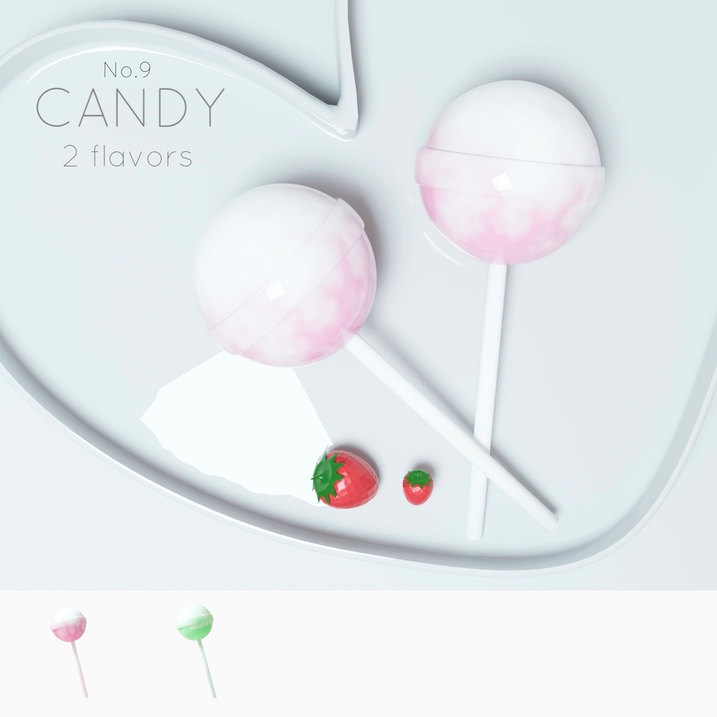 【3Dモデル】キャンディ いちごみるく＆メロンソーダ⌇Candy strawberrymilk&melonsoda