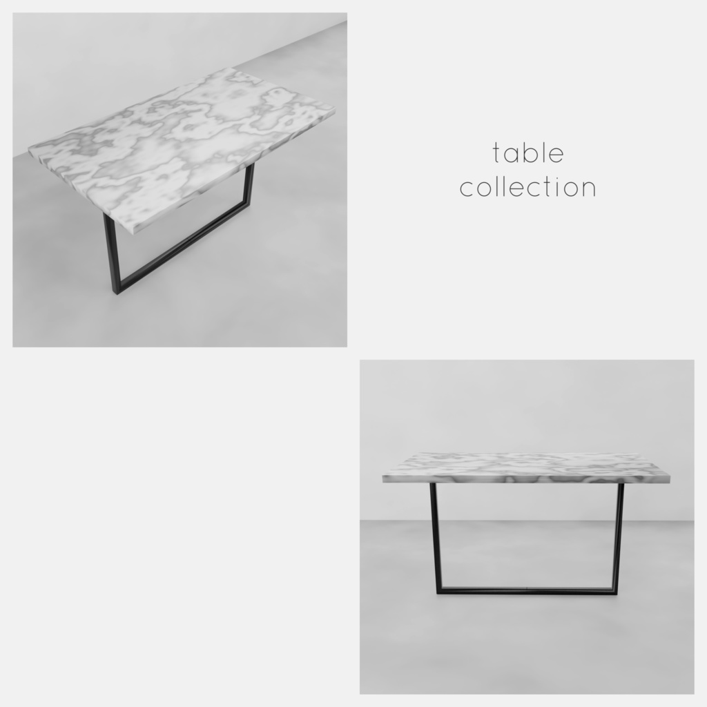 【3Dモデル】大理石テーブル&椅子⌇ marble table&chair