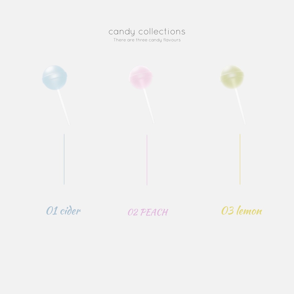 【3Dモデル】キャンディ サイダー&もも&レモン⌇Candy cider&peach&lemon