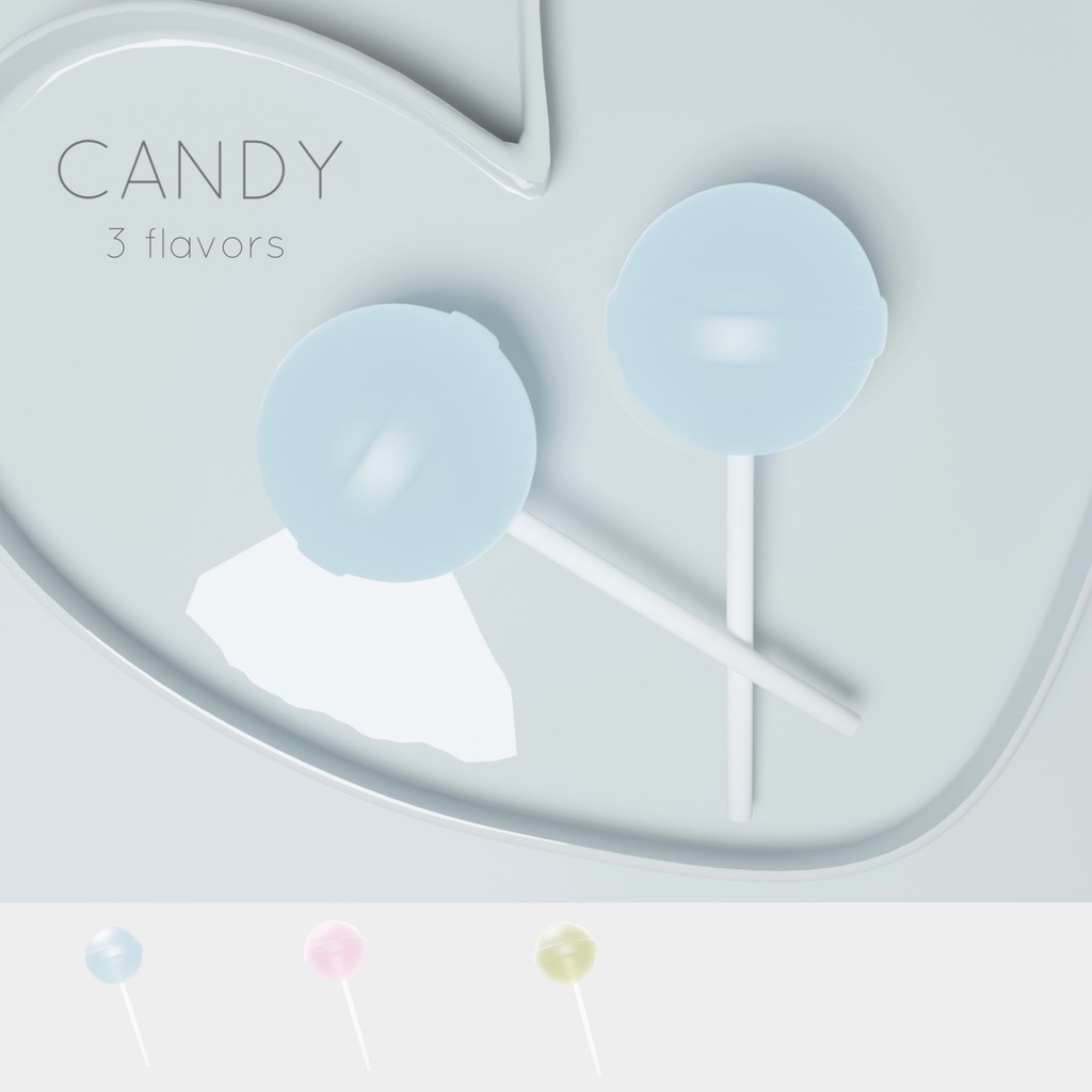 【3Dモデル】キャンディ サイダー&もも&レモン⌇Candy cider&peach&lemon