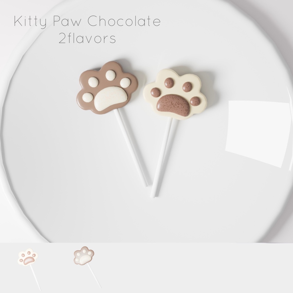 【3Dモデル】肉球チョコレート¦Paw chocolate