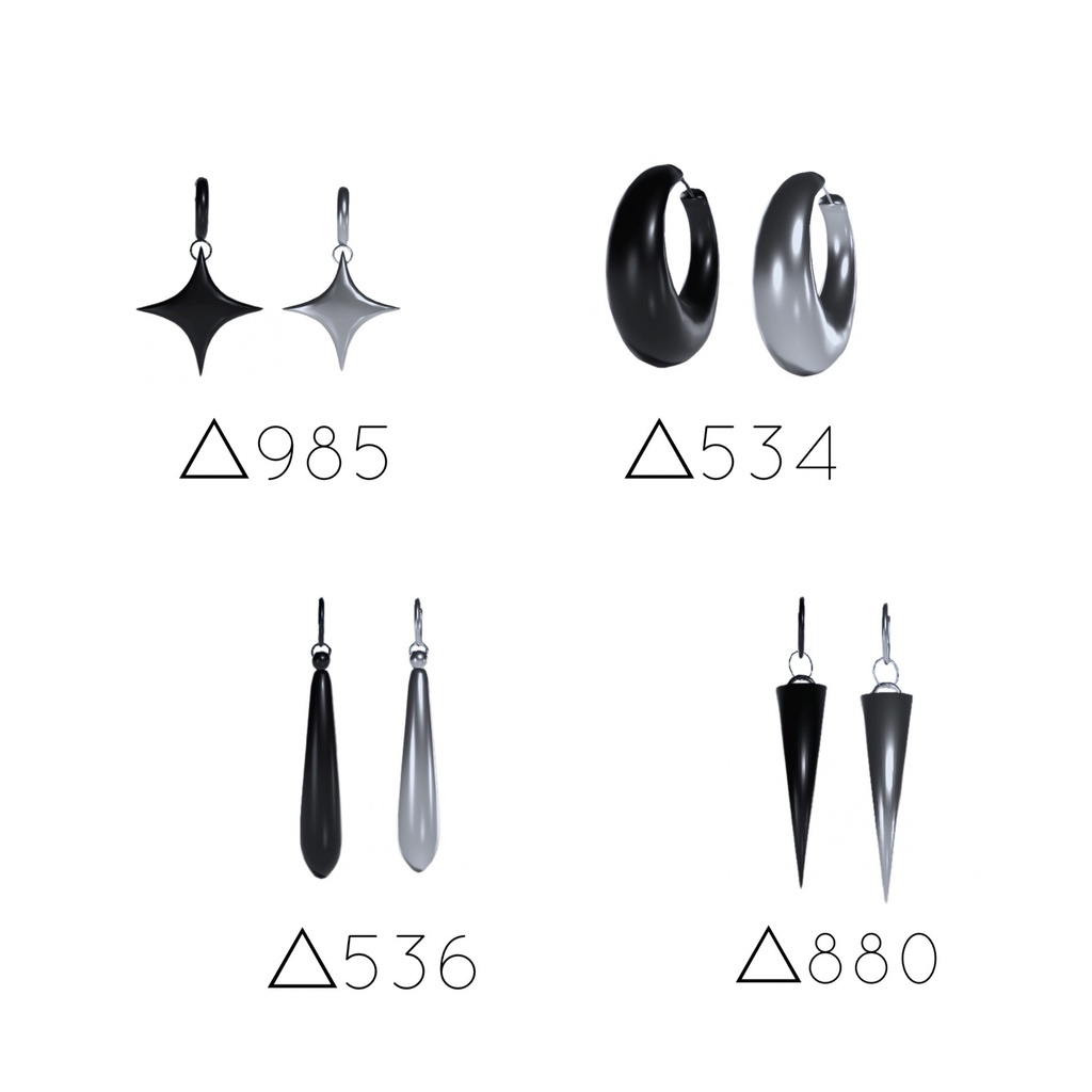 【3Dモデル】シンプルピアスvol.2¦simple&Silver earring