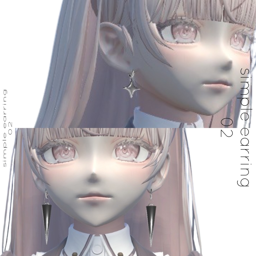 【3Dモデル】シンプルピアスvol.2¦simple&Silver earring