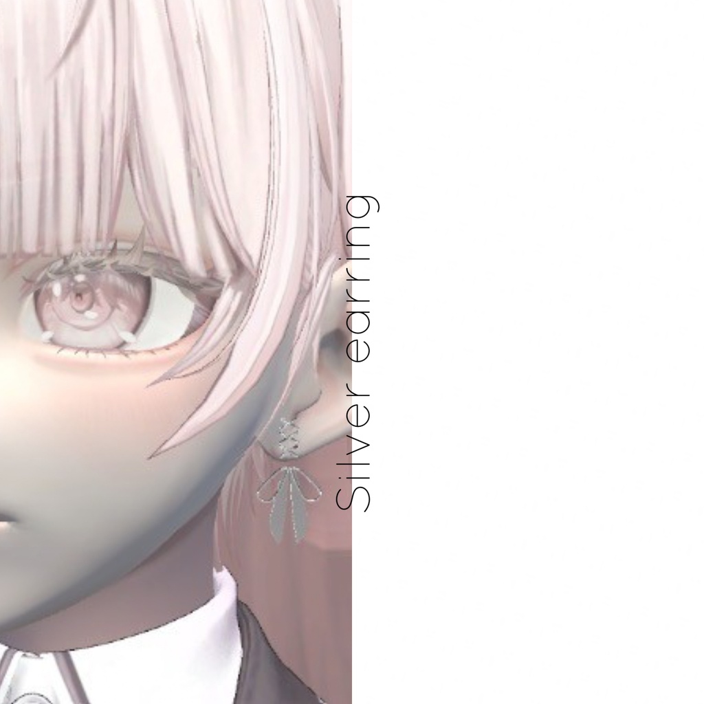 【3Dモデル】シンプルシルバーピアスvol.3¦simple Silver earring vol.3