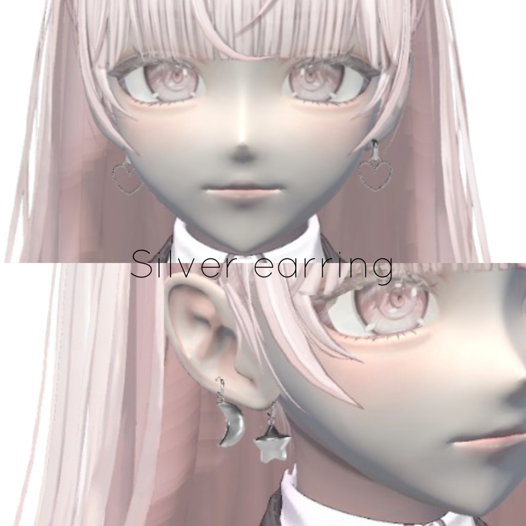 【3Dモデル】シンプルピアスvol.4¦simple Silver earring