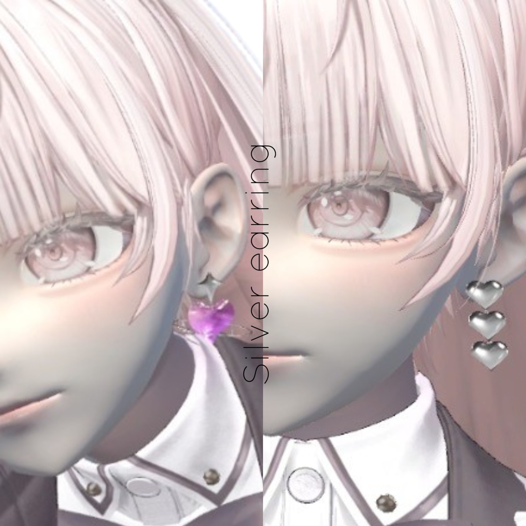 【3Dモデル】シンプルピアスvol.5¦simple Silver earring