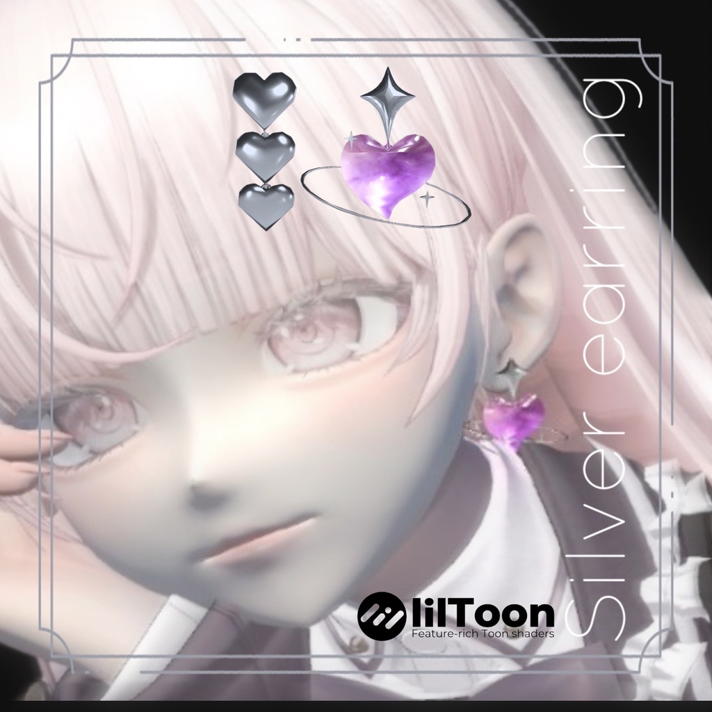 【3Dモデル】シンプルピアスvol.5¦simple Silver earring