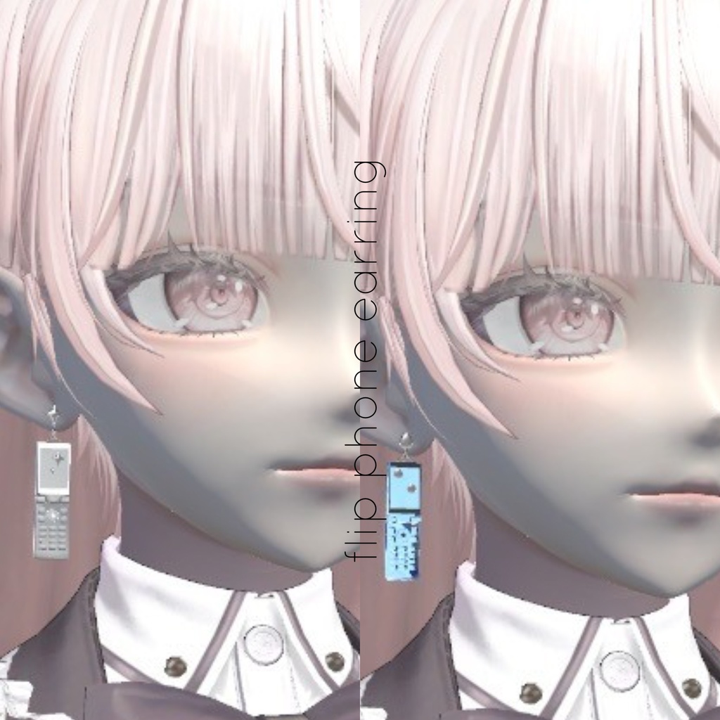 【3Dモデル】ガラケーピアスvol.1¦flip phone earring