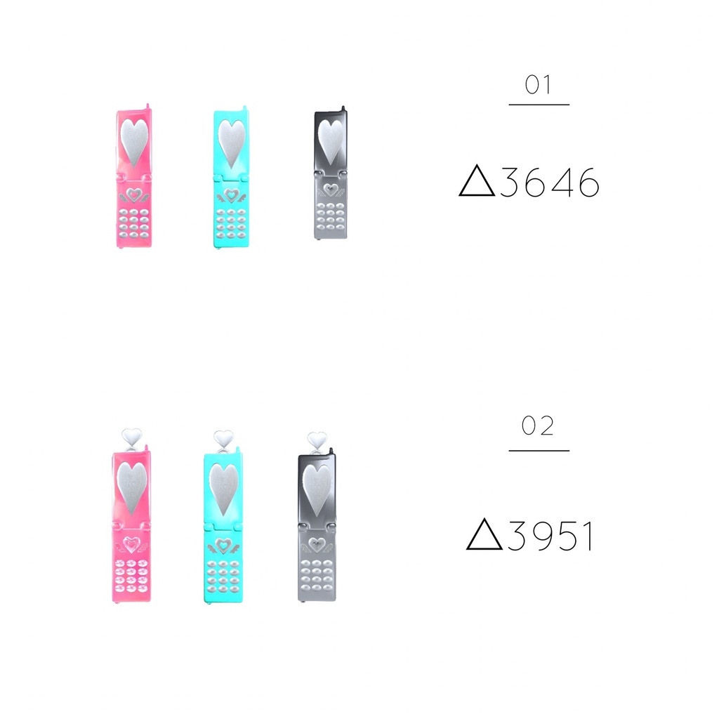 【3Dモデル】ハートガラケー&ピアス¦Heart flip phone&earring