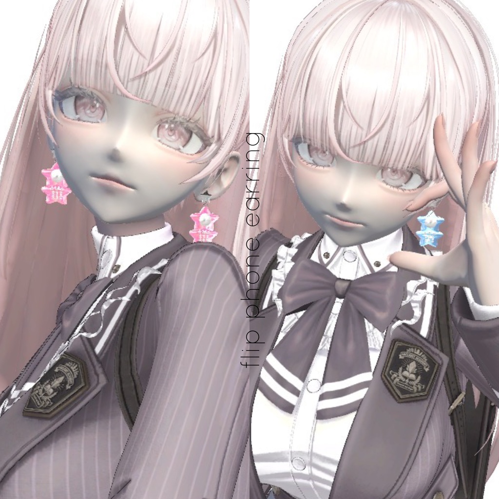 【3Dモデル】ほしのガラケー&ピアス¦star flip phone & earring