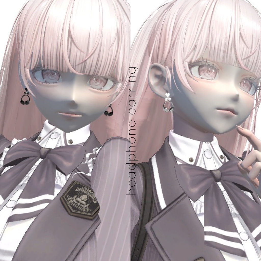 【3Dモデル】ヘッドホンピアス¦headphone earring