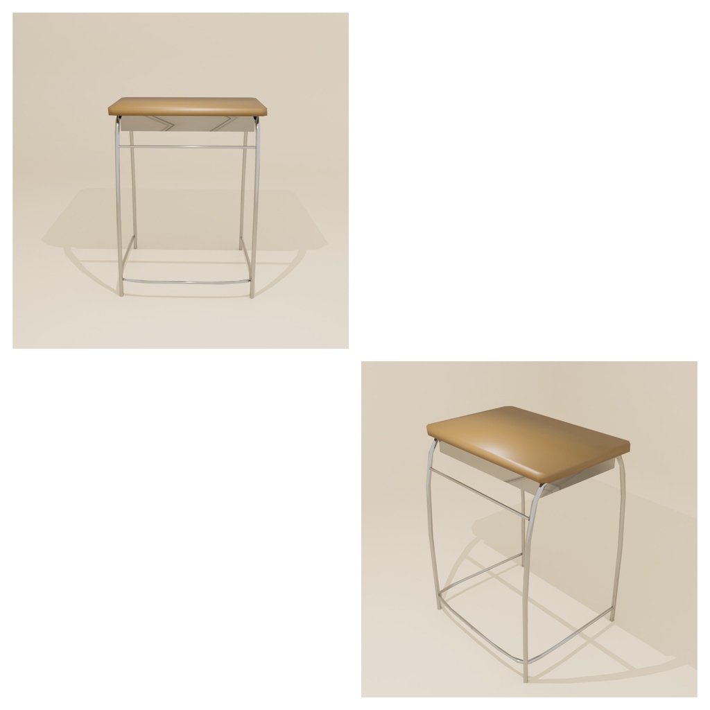 【3Dモデル】学校 机&椅子¦school table&chair