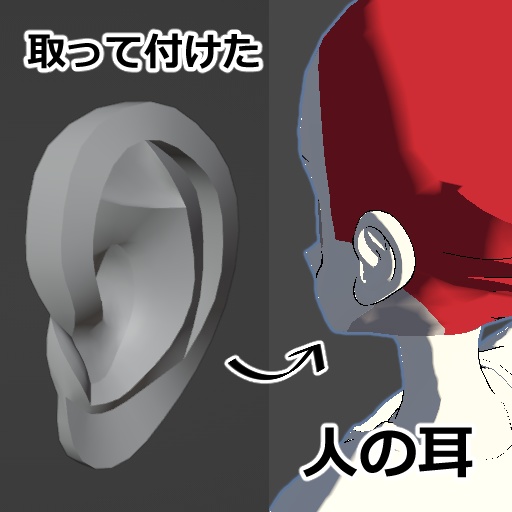 取って付けた人の耳