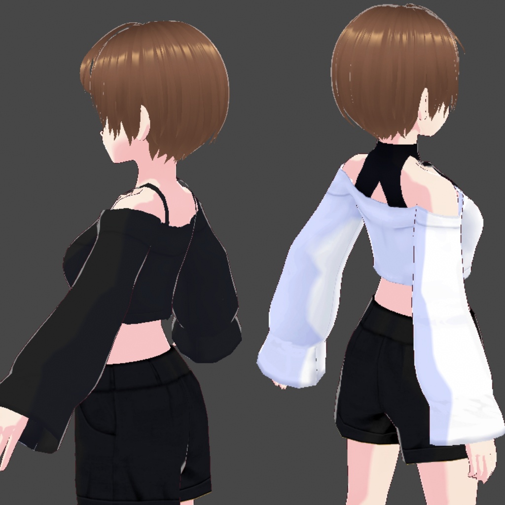 VRoid オフショルダートップス 無料2種 VRoid Off-Shoulder Tops Free 2 Types vrm vrc