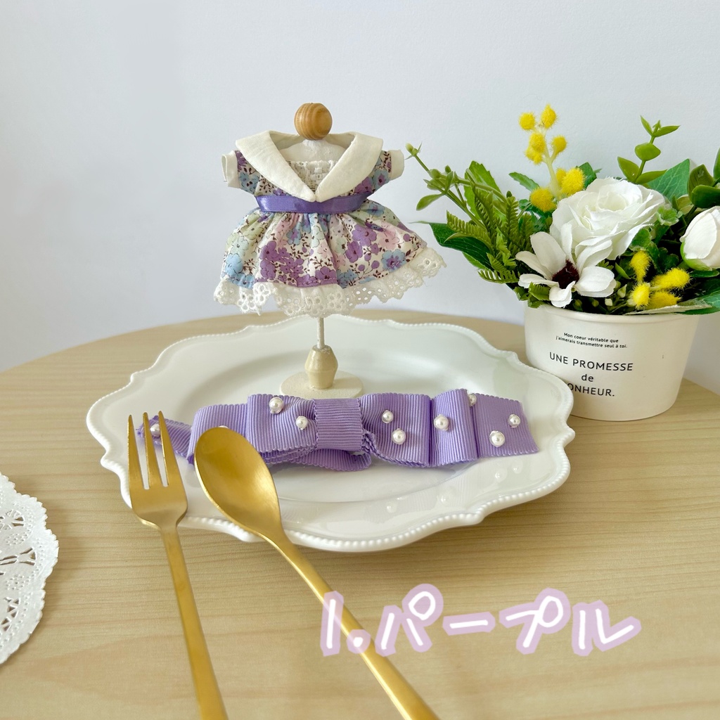 ブーケのゼリーケーキ(セーラ襟のワンピース、ビジューリボンカチューシャ)