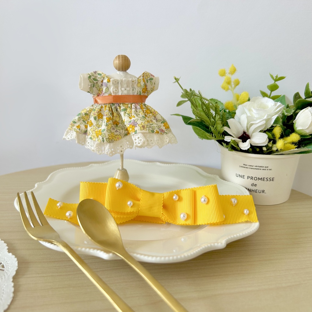 ブーケのゼリーケーキ(セーラ襟のワンピース、ビジューリボンカチューシャ)