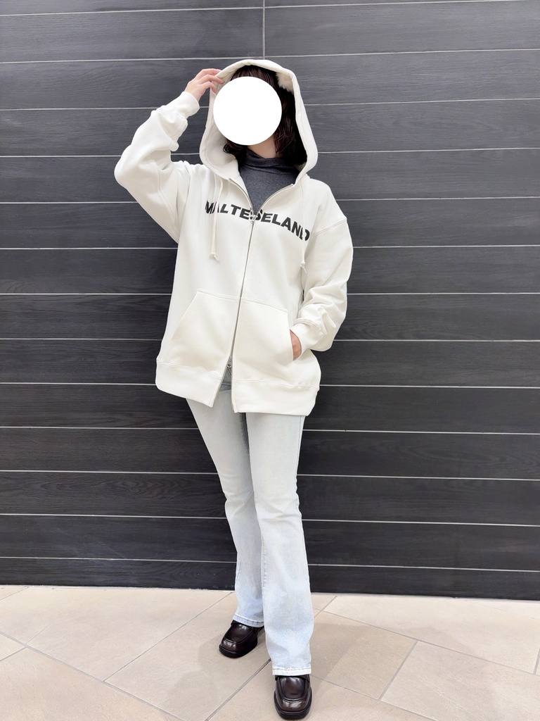 フリーナ デザインダブルジップパーカー WHITE