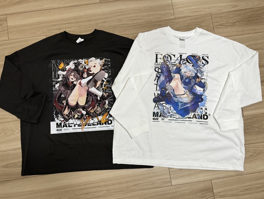 胡桃 ビッグシルエットロングスリーブTシャツ 墨黒