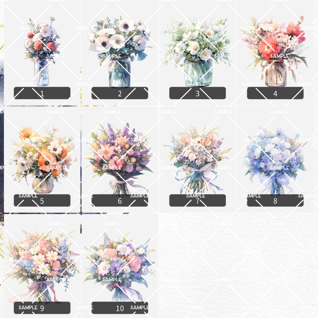 【画像素材】ブーケ10種類セット2-bouquet-