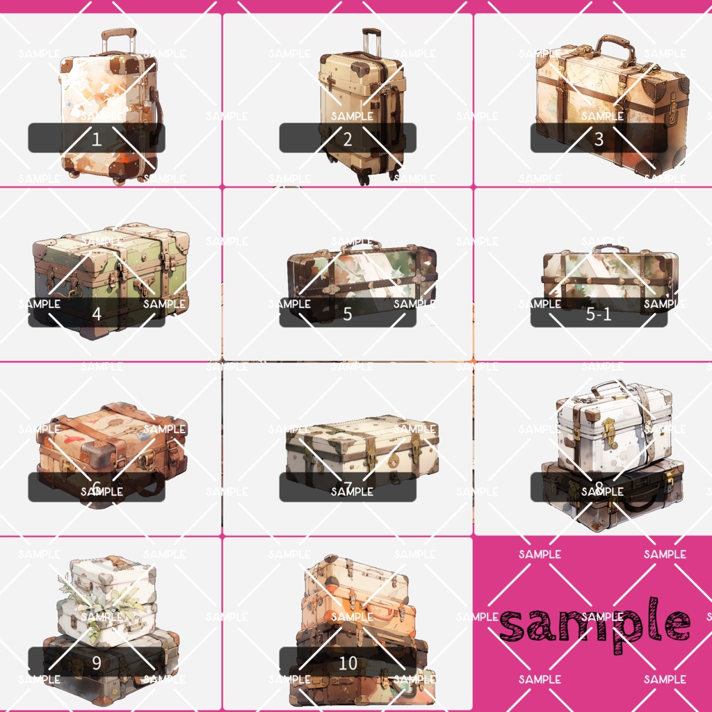 【画像素材】旅行鞄-Travel bags-