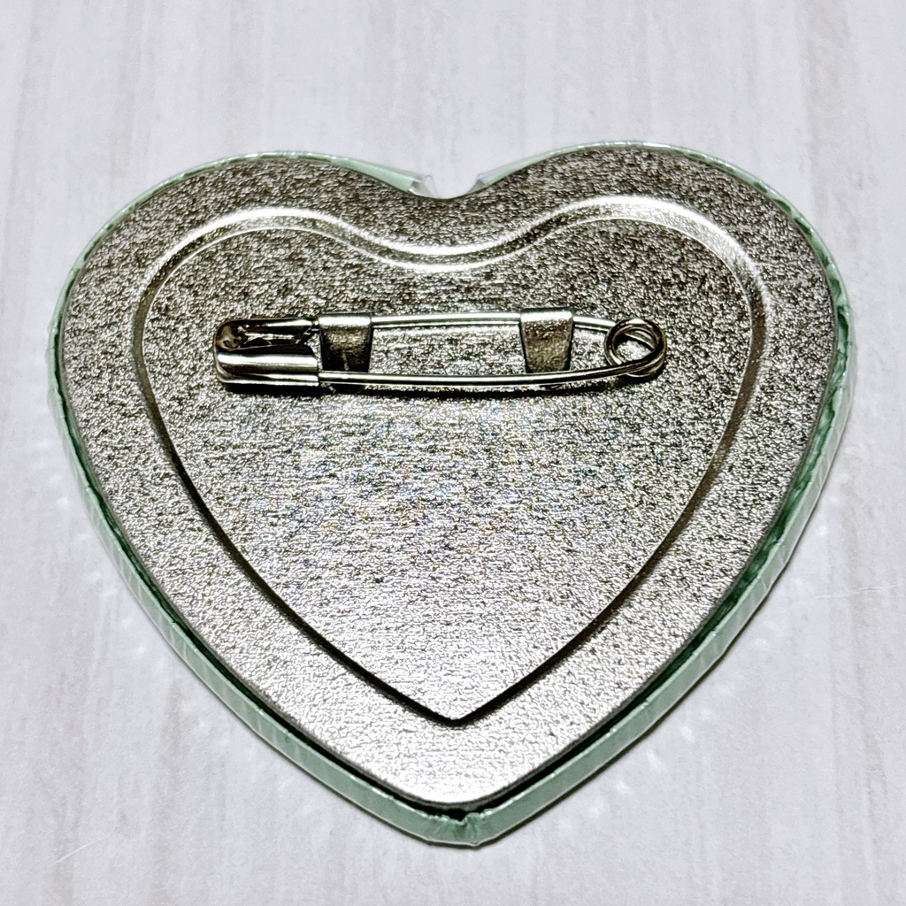 【単品】おジェスずハート型缶バッジ(ホロ無し)