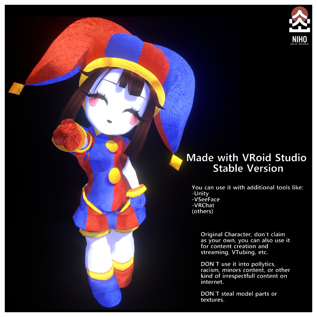 【Vroid Model】 Pomni - Digital Circus ポムニ・デジタル・サーカス