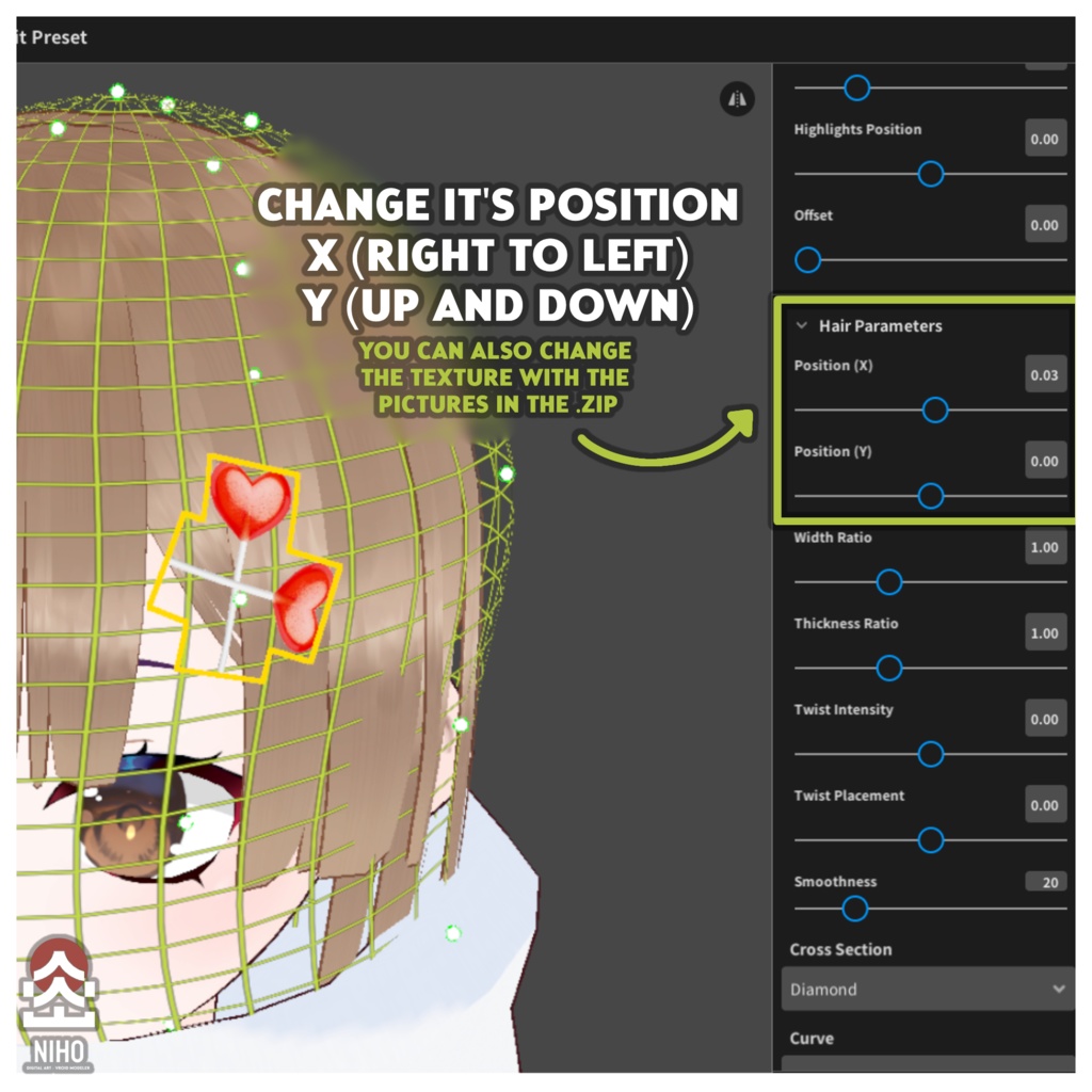 Hair Accesory ヘアアクセサリー【Vroid Stable】