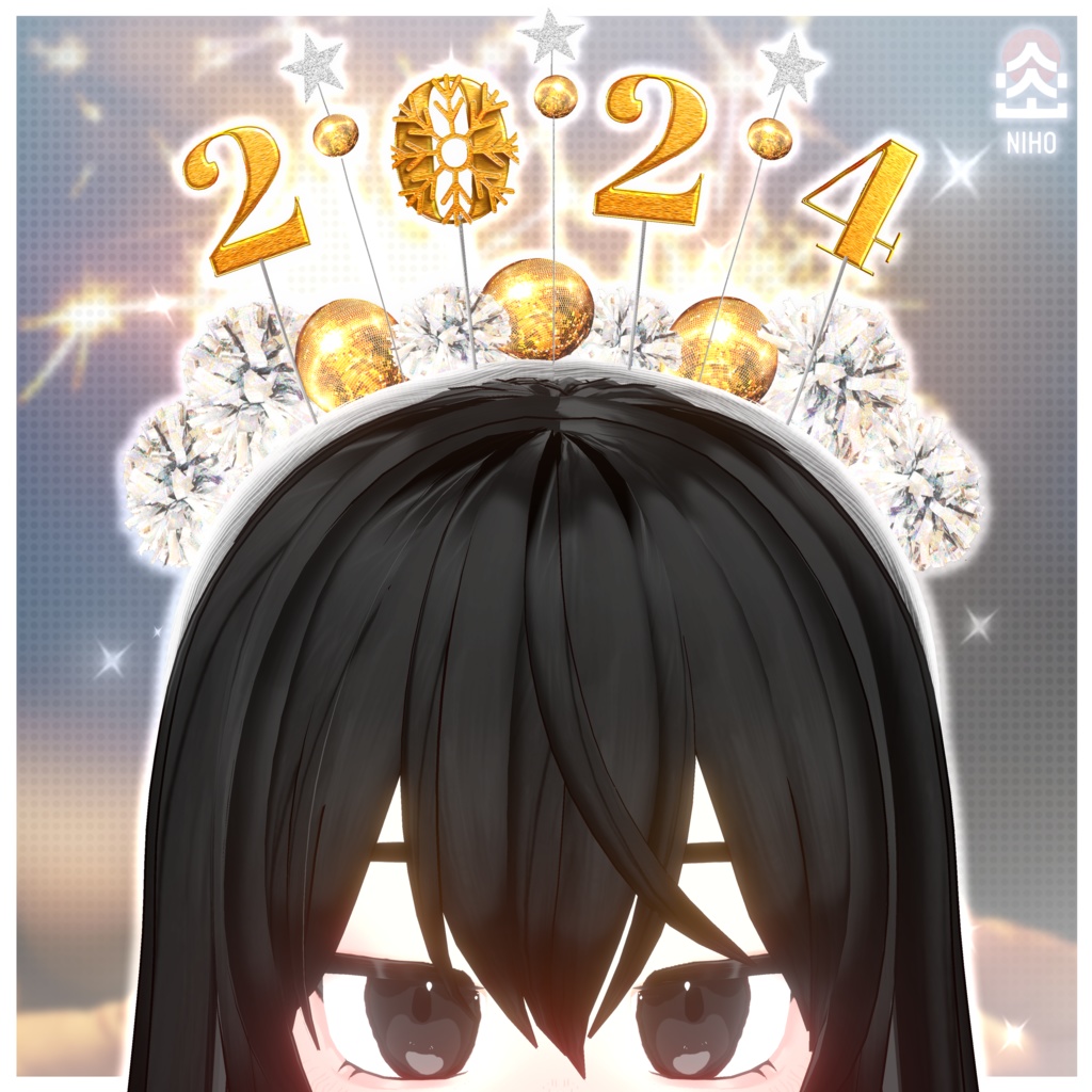 Headband New Year 2024 【VRoid】Custom Item カスタムアイテム