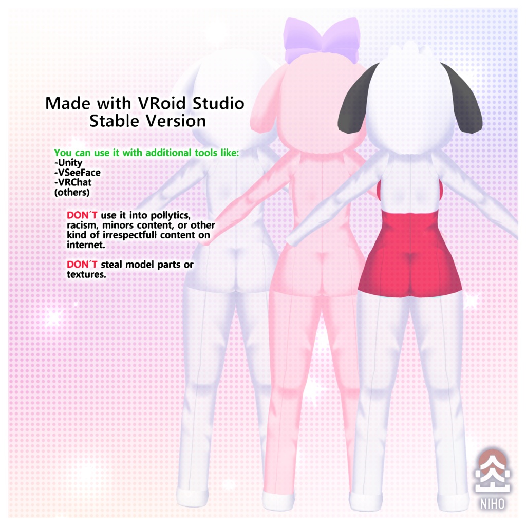 3D Sanrio Suit Pajamas スーツパジャマ【VRoid】Custom Item カスタムアイテム