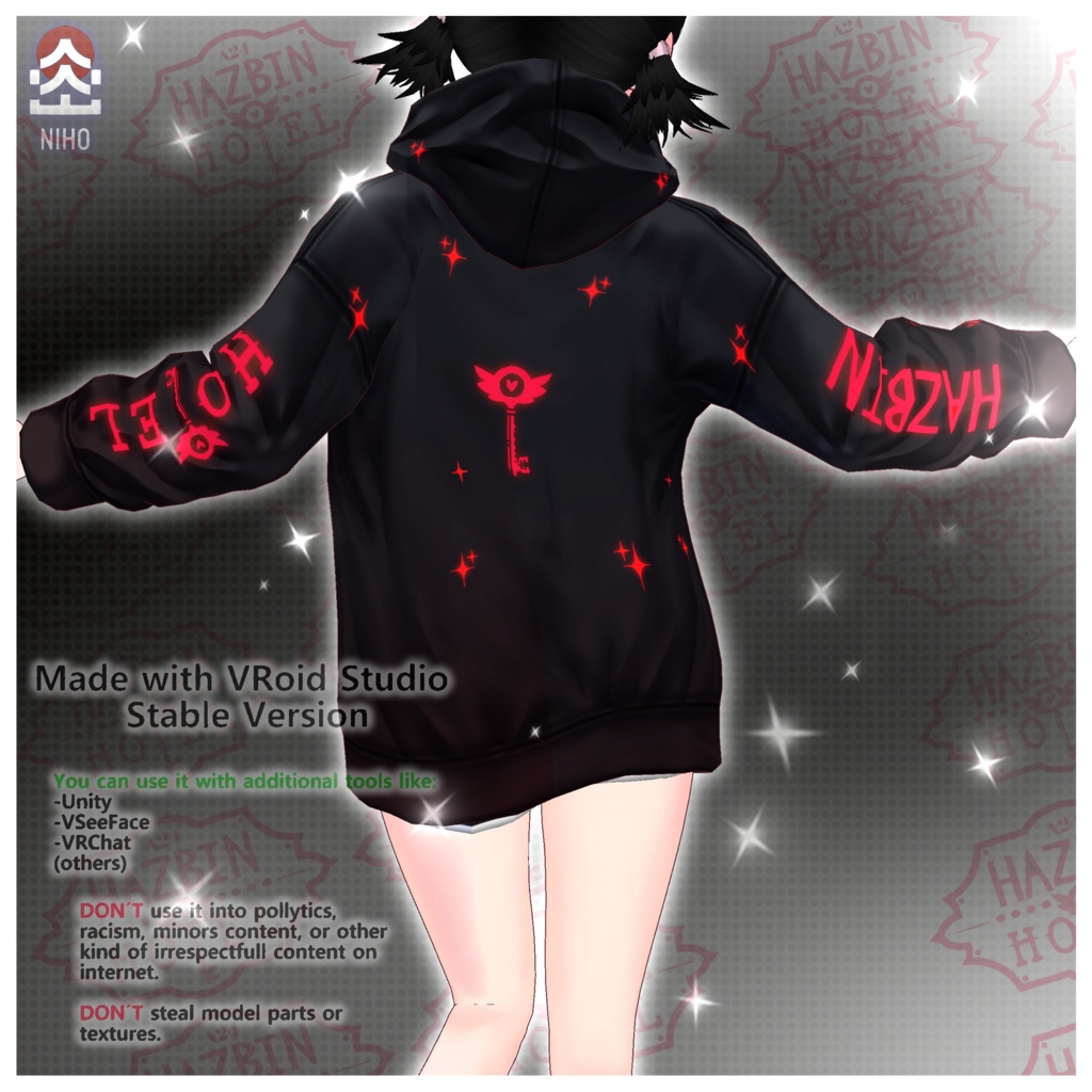 Hazbin Hotel ハズビン・ホテル【VRoid】Texture Hoodie Pack