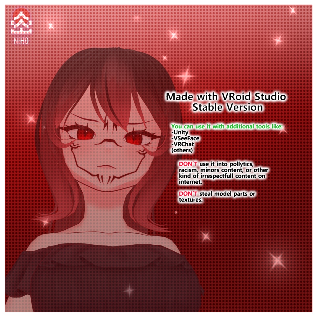 Anime Face Paint Sukuna アニメ顔ペイント すくな【VRoid】Custom Item カスタムアイテム