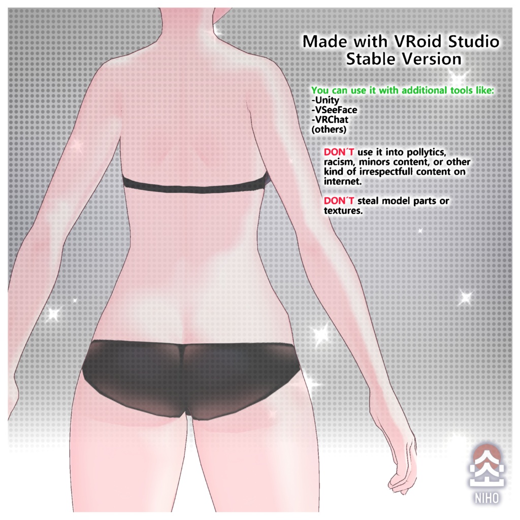 Gothic Female Body Base ゴシック系の女性ボディベース 【.VRoid File】