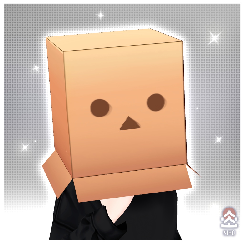 Cardboard Box Head 段ボール箱の頭【VRoid】Custom Item カスタムアイテム