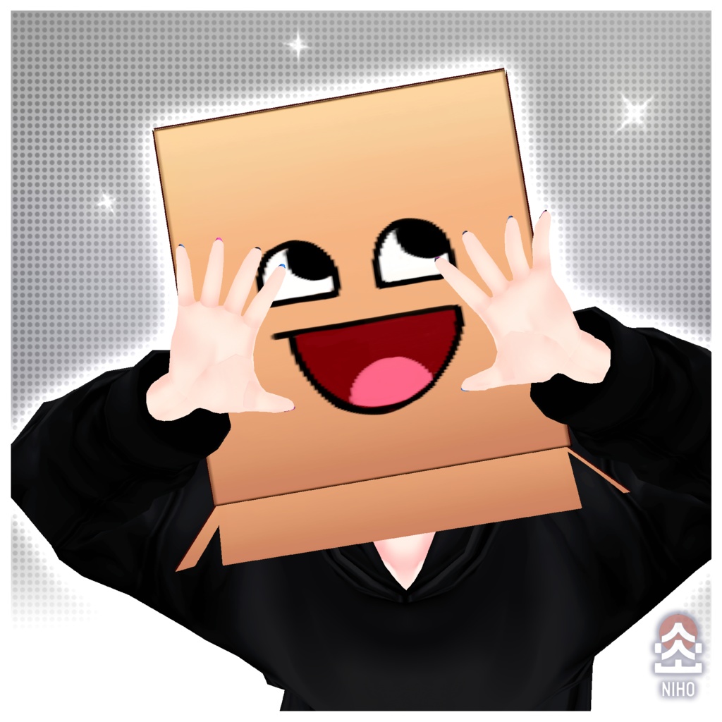 Cardboard Box Head 段ボール箱の頭【VRoid】Custom Item カスタムアイテム