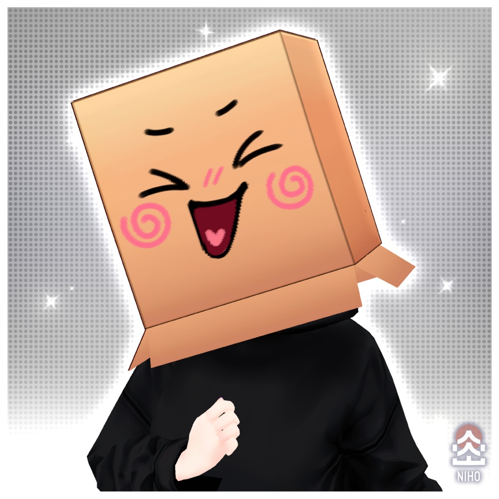 Cardboard Box Head 段ボール箱の頭【VRoid】Custom Item カスタムアイテム