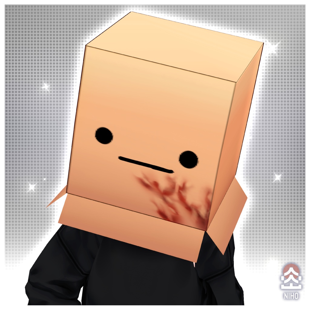 Cardboard Box Head 段ボール箱の頭【VRoid】Custom Item カスタムアイテム