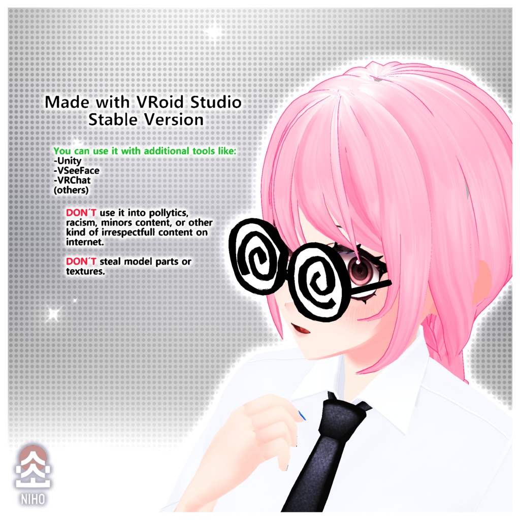 SCIENTIST LAB GLASSES 科学者の実験用メガネ【VRoid】Custom Item カスタムアイテム