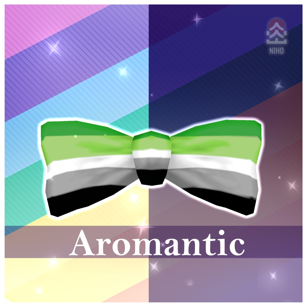 Pride Flag Bow Tie プライドフラッグ蝶ネクタイ【VRoid】Texture 12 variations