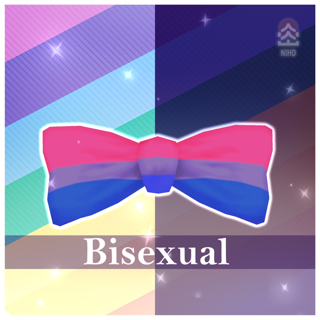 Pride Flag Bow Tie プライドフラッグ蝶ネクタイ【VRoid】Texture 12 variations