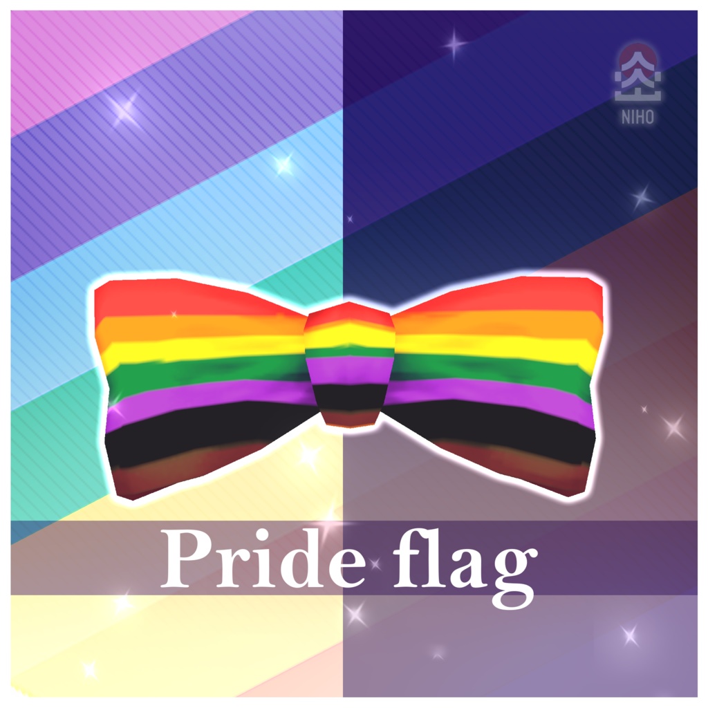 Pride Flag Bow Tie プライドフラッグ蝶ネクタイ【VRoid】Texture 12 variations