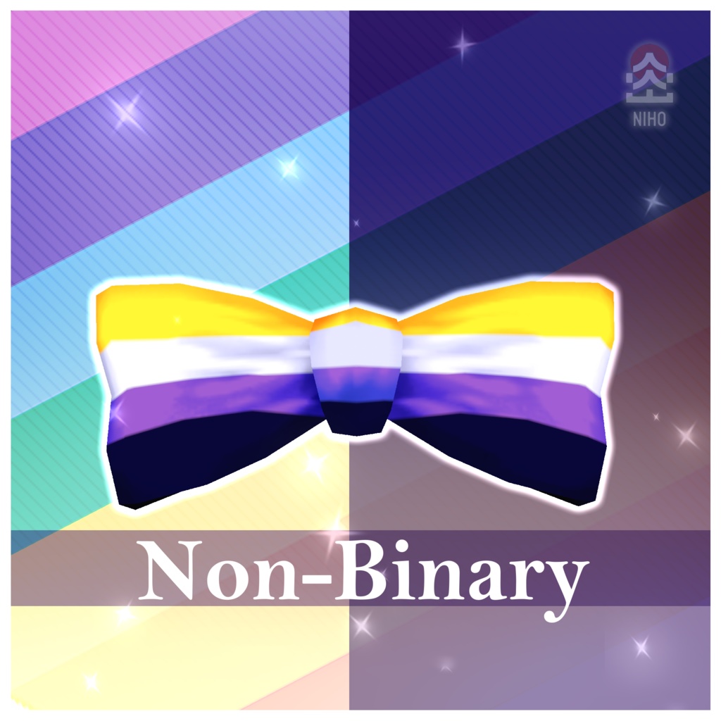 Pride Flag Bow Tie プライドフラッグ蝶ネクタイ【VRoid】Texture 12 variations