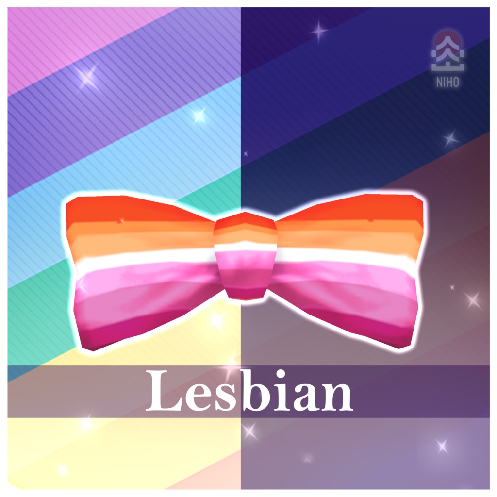 Pride Flag Bow Tie プライドフラッグ蝶ネクタイ【VRoid】Texture 12 variations