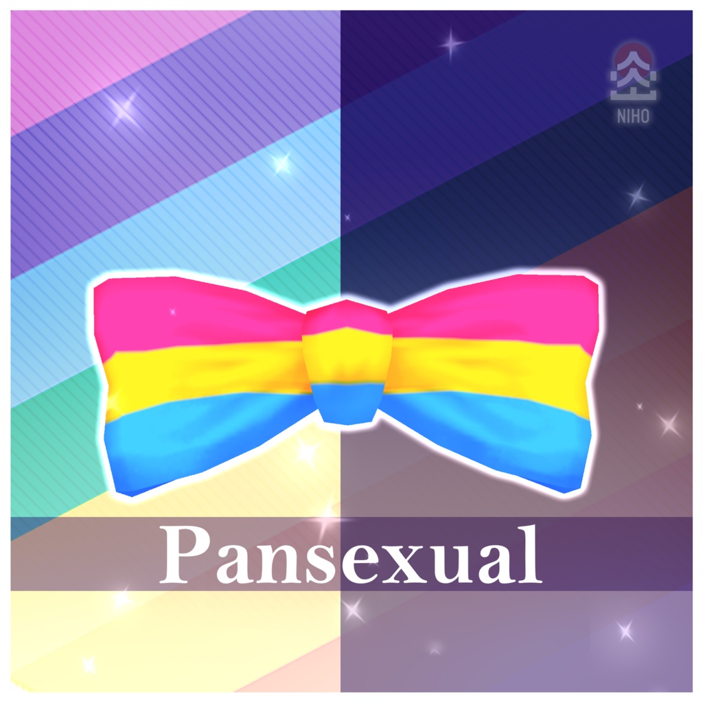 Pride Flag Bow Tie プライドフラッグ蝶ネクタイ【VRoid】Texture 12 variations