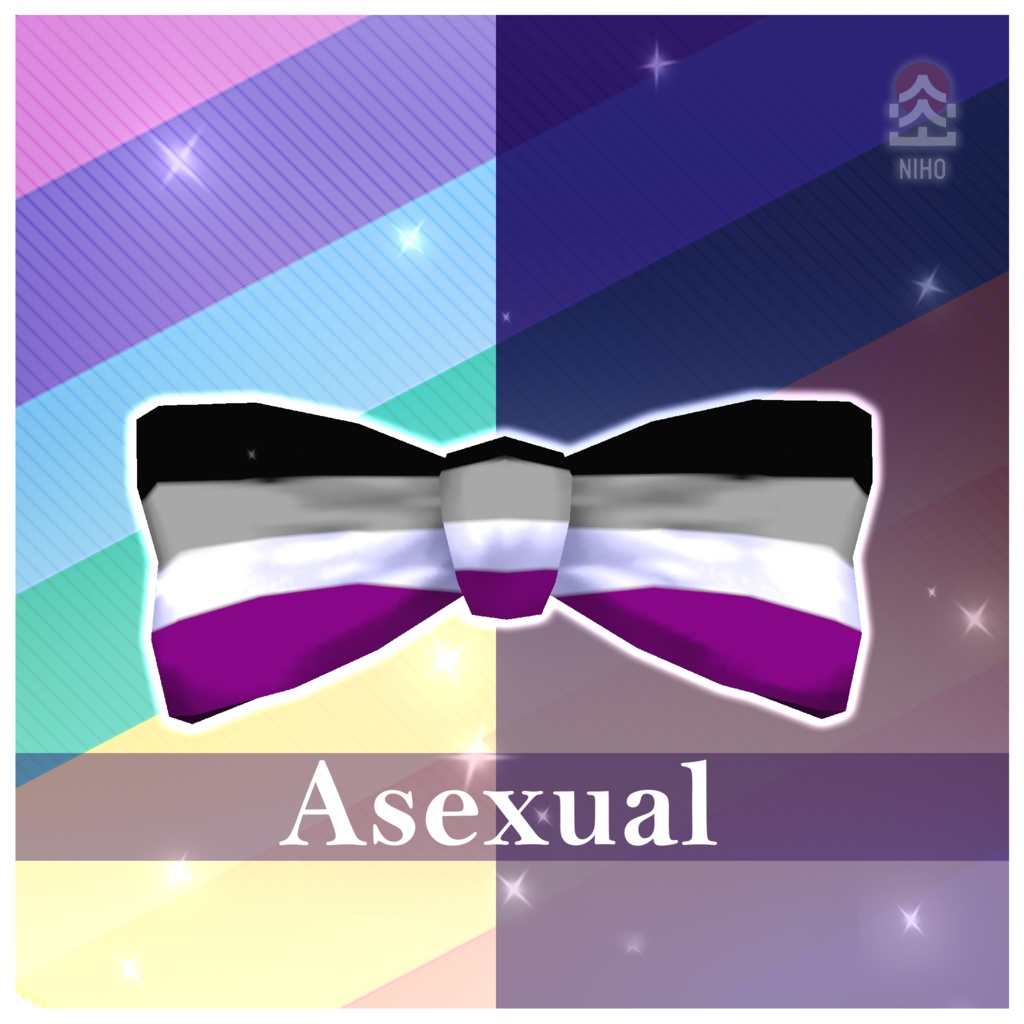 Pride Flag Bow Tie プライドフラッグ蝶ネクタイ【VRoid】Texture 12 variations