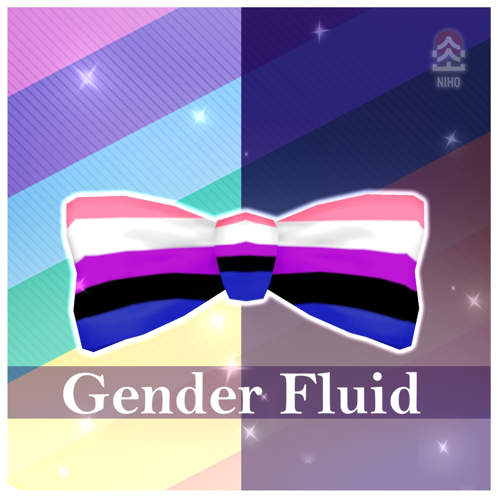 Pride Flag Bow Tie プライドフラッグ蝶ネクタイ【VRoid】Texture 12 variations